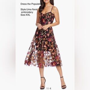 Dress the population Uma floral midi dress